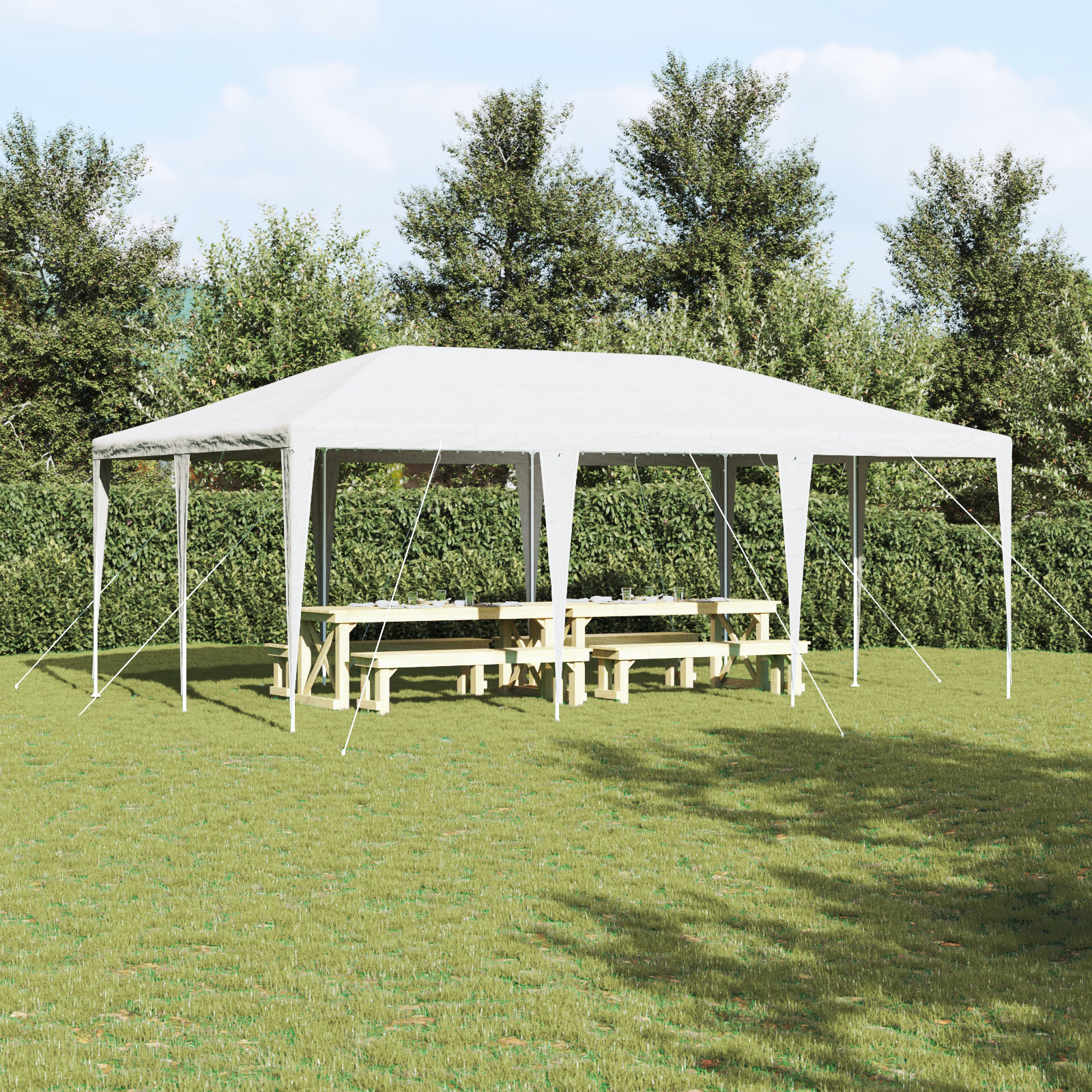 Partyzelt Weiß 6x4 m PE Partyzelt Weiß 6x4 m PE