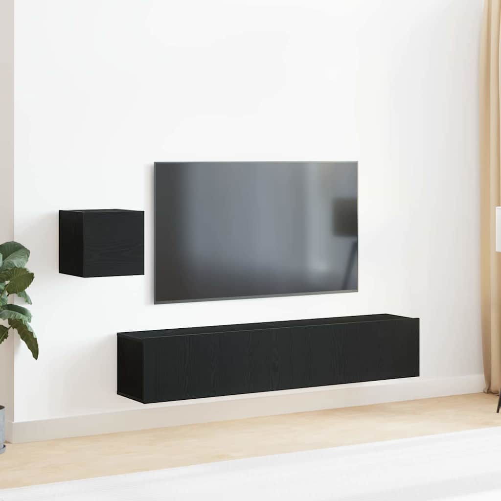 TV-Schrank-Set 4 pcs Schwarze Eiche 80 x 30 x 30 cm