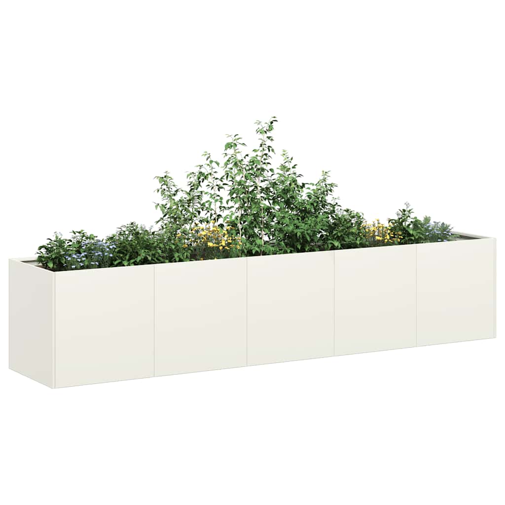 Pflanzkübel Weiß 200x40x40 cm Kaltgewalzter Stahl Pflanzkübel Weiß 200x40x40 cm Kaltgewalzter Stahl