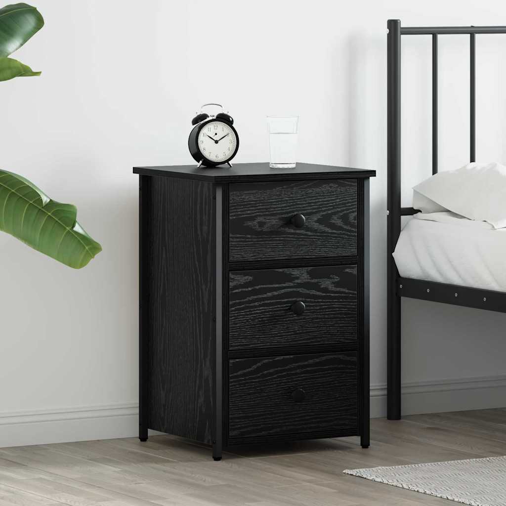 Nachttisch mit Schubladen Schwarze Eiche 40 x 36 x 60 cm