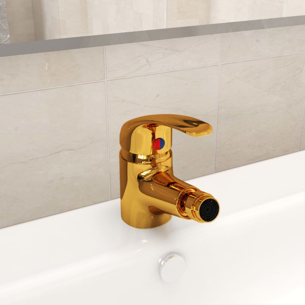 Badezimmer Bidet Mischbatterie Golden 13x12 cm Badezimmer Bidet Mischbatterie Golden 13x12 cm