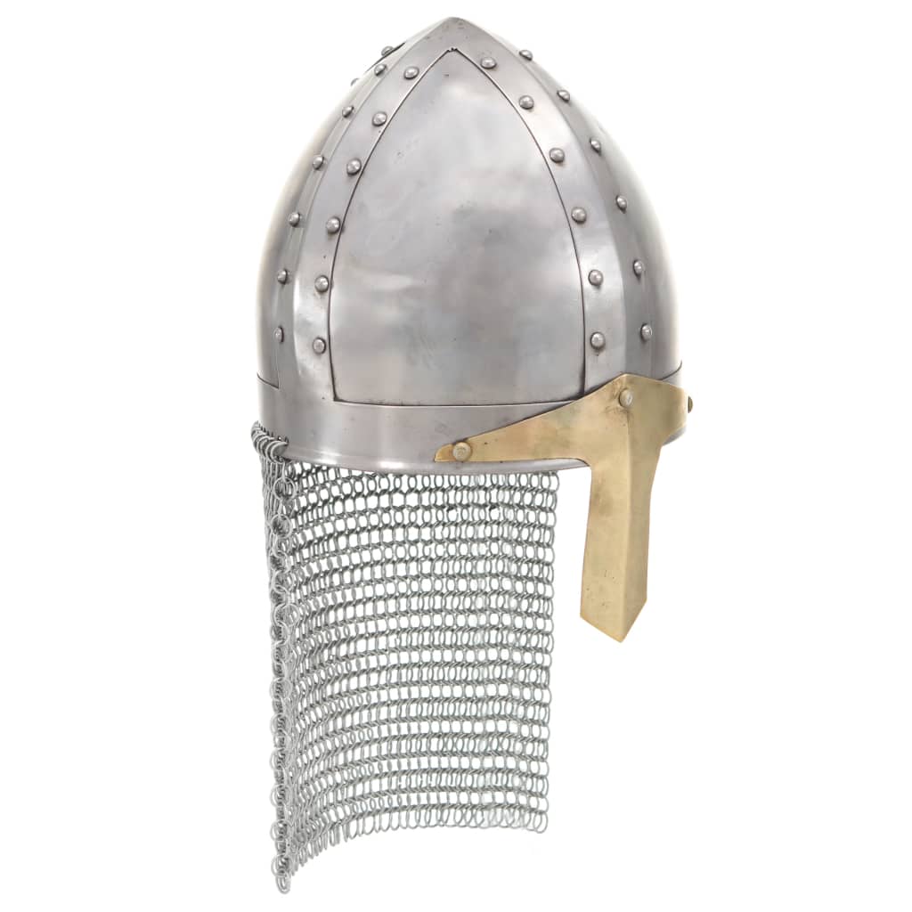 Kreuzritter-Helm Antik Replik LARP Silbern Stahl Kreuzritter-Helm Antik Replik LARP Silbern Stahl