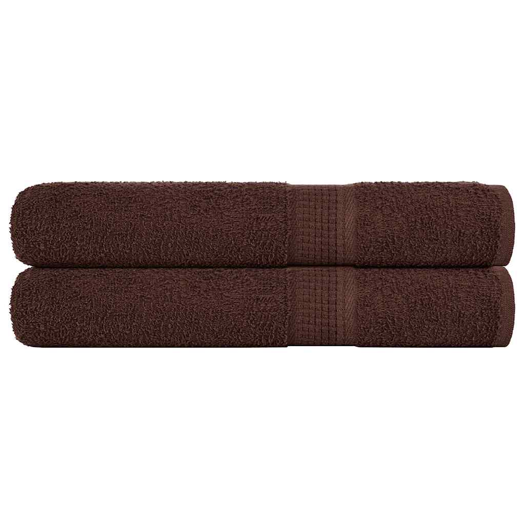 Handtücher 2 Stk. Braun 100x200 cm 360 g/m² 100% Baumwolle Handtücher 2 Stk. Braun 100x200 cm 360 g/m² 100% Baumwolle