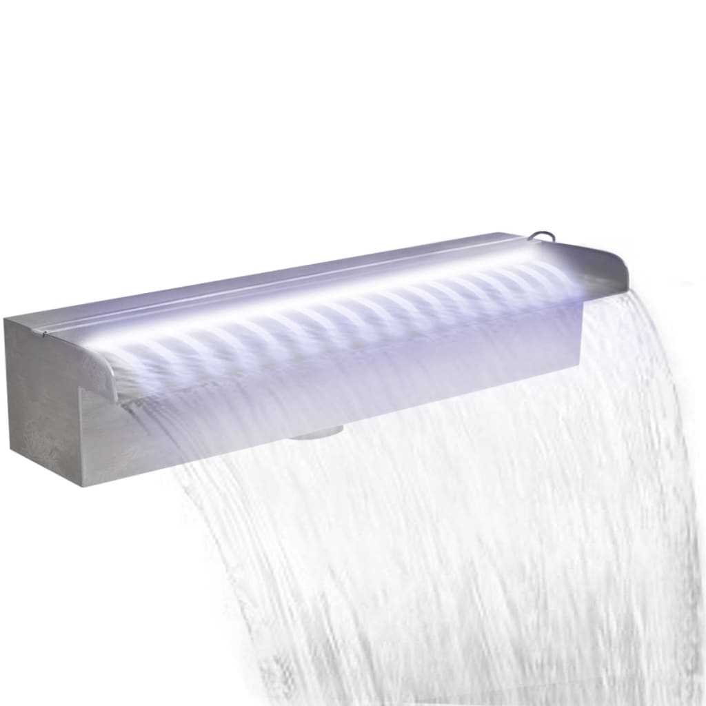 Pool-Wasserfall Fontäne mit LEDs Rechteckig Edelstahl 45 cm Pool-Wasserfall Fontäne mit LEDs Rechteckig Edelstahl 45 cm