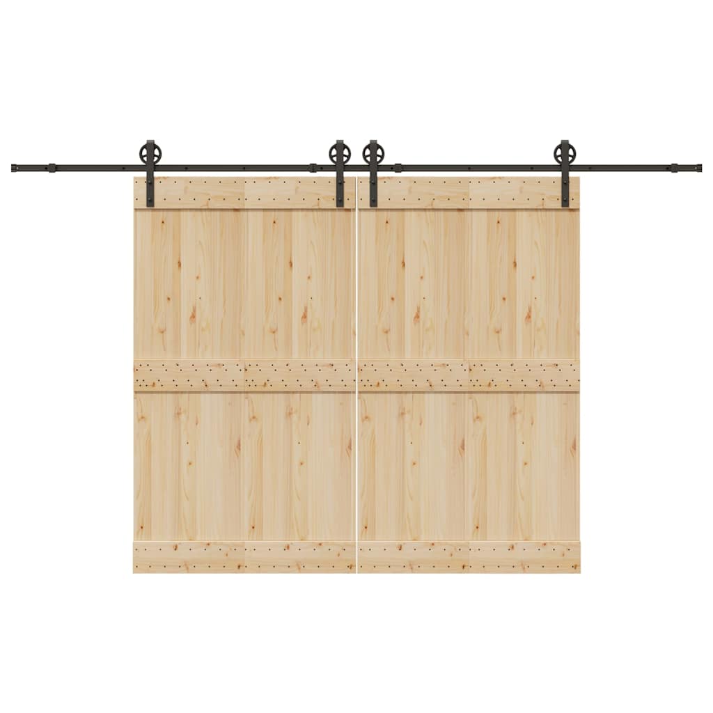 Schiebetürbeschlag-Set 183 cm Stahl Schwarz Schiebetürbeschlag-Set 183 cm Stahl Schwarz