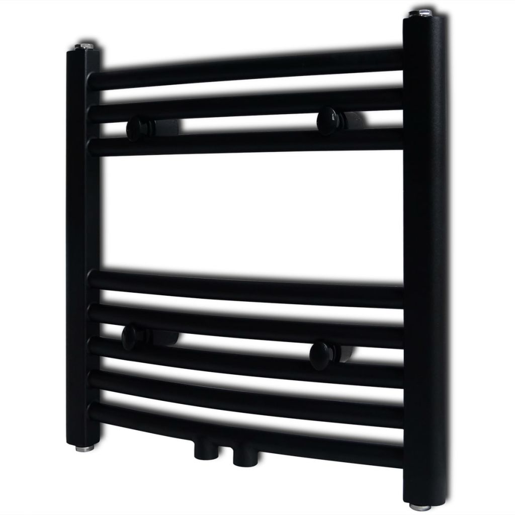 Handtuchheizkörper Warmwasser Gebogen Schwarz 480x480 mm Handtuchheizkörper Warmwasser Gebogen Schwarz 480x480 mm