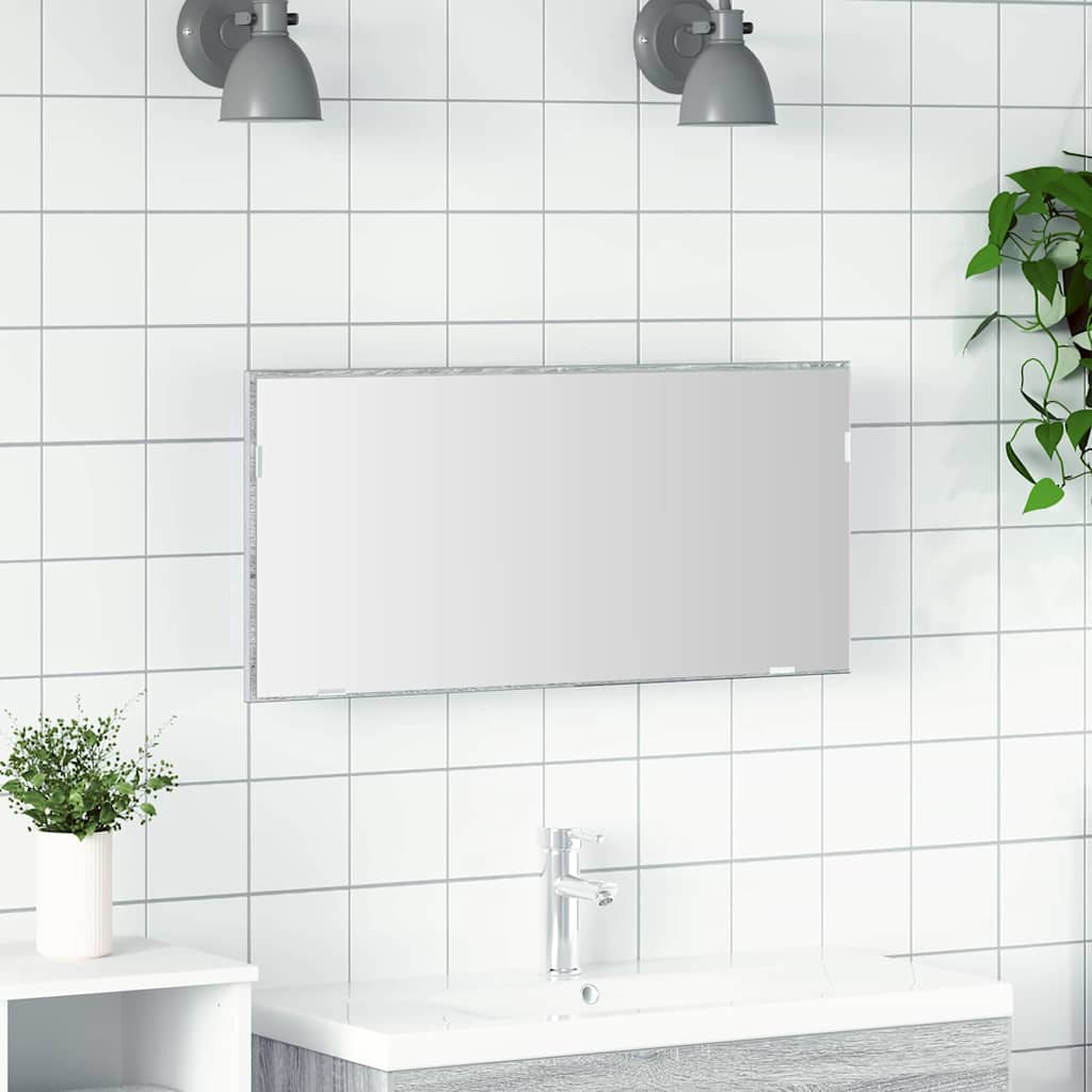 Badezimmer Spiegel mit Spiegel Hochgrau Sonoma 80 x 8,5 x 37 cm