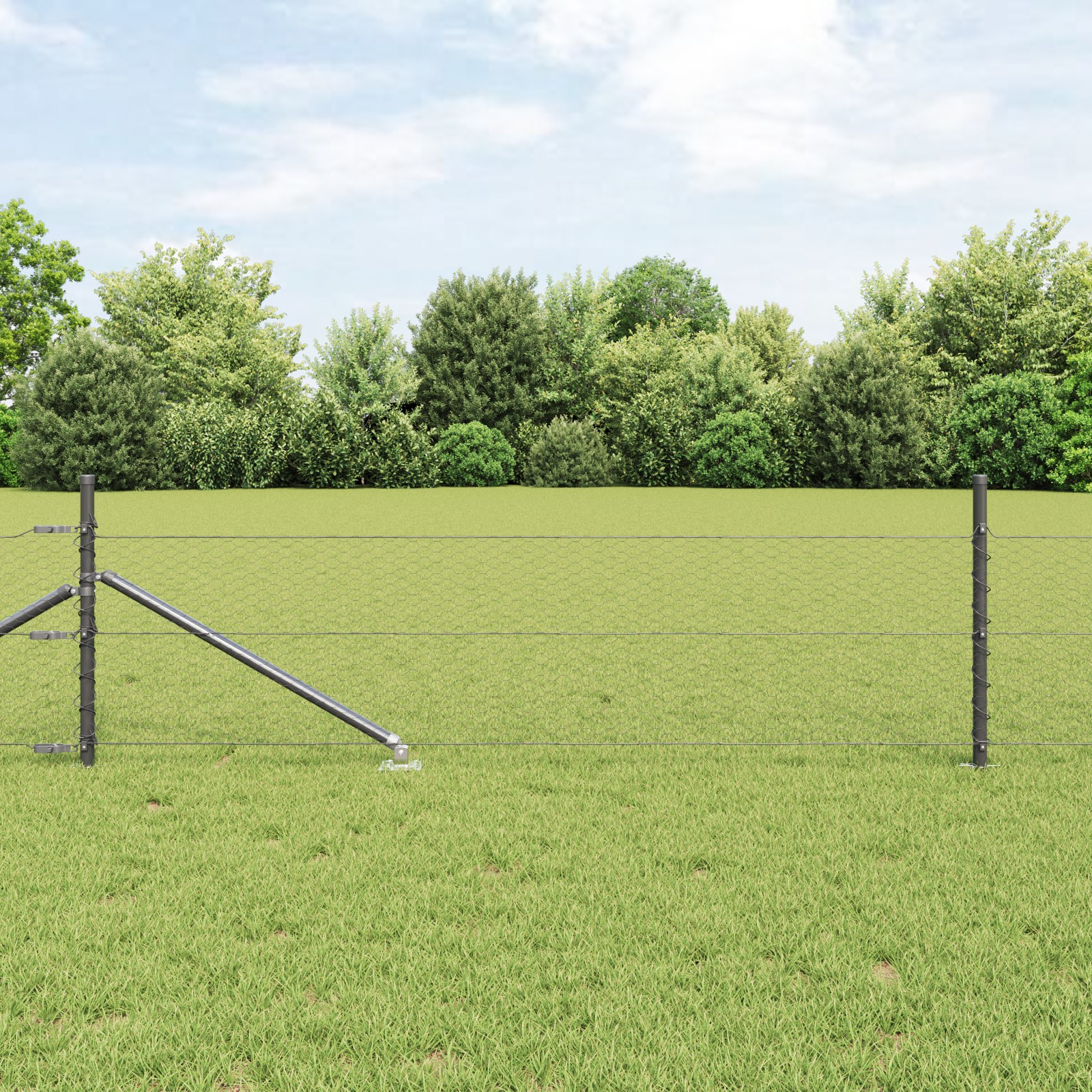 Hexagonzaun Grau 0,8x50 m Stahl Hexagonzaun Grau 0,8x50 m Stahl
