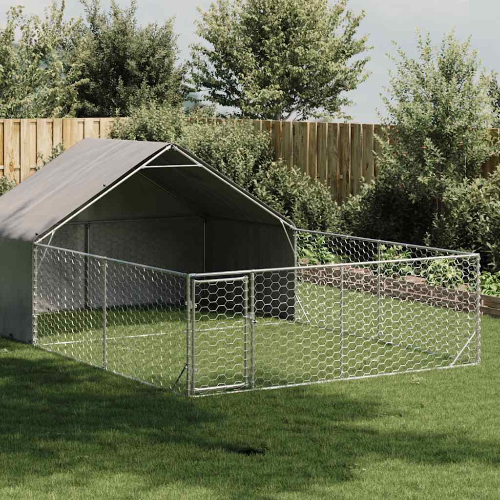 Outdoor-Hundezwinger mit Auslauf 6x3x1,9 m Verzinkter Stahl