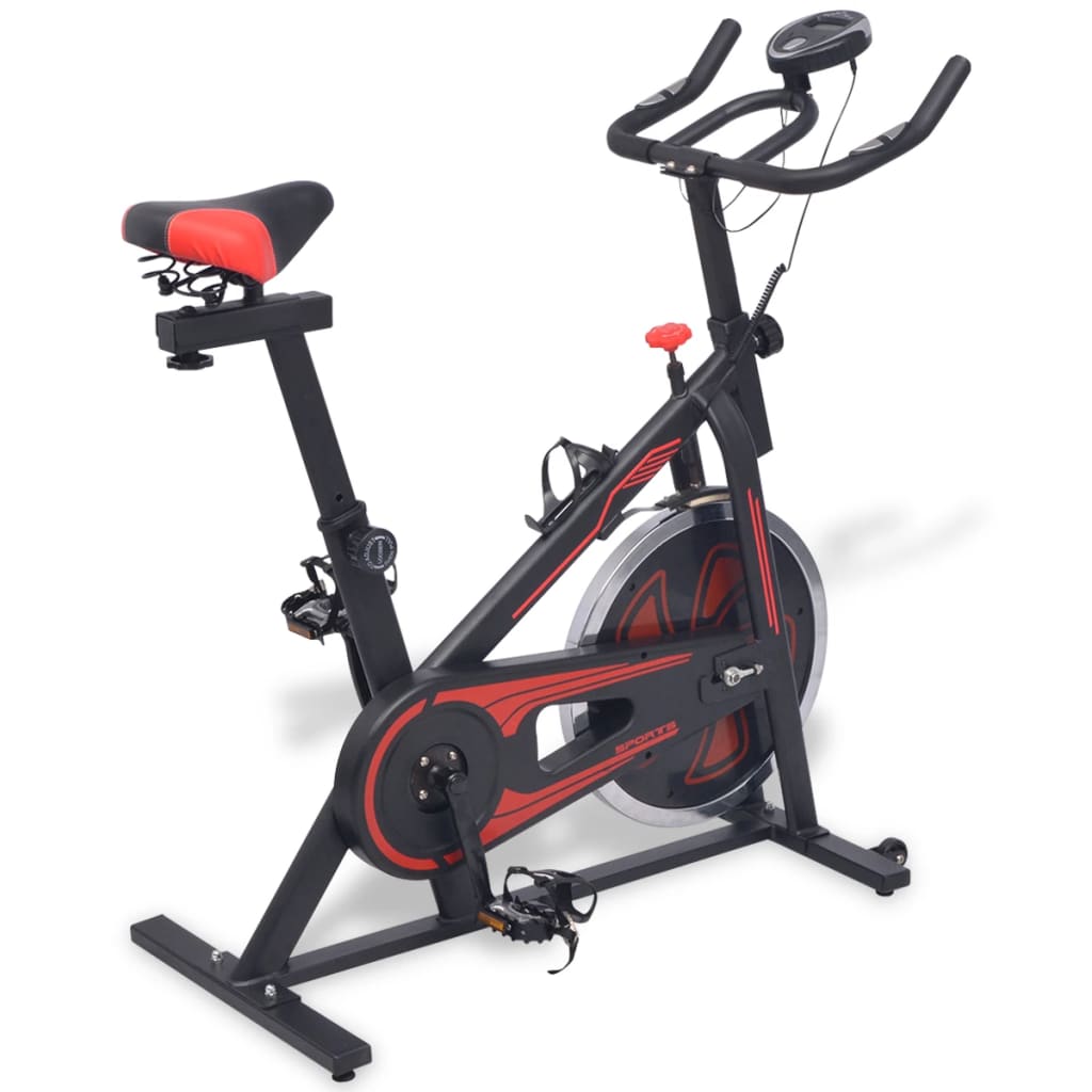Heimtrainer mit Pulsmesser Schwarz und Rot Heimtrainer mit Pulsmesser Schwarz und Rot