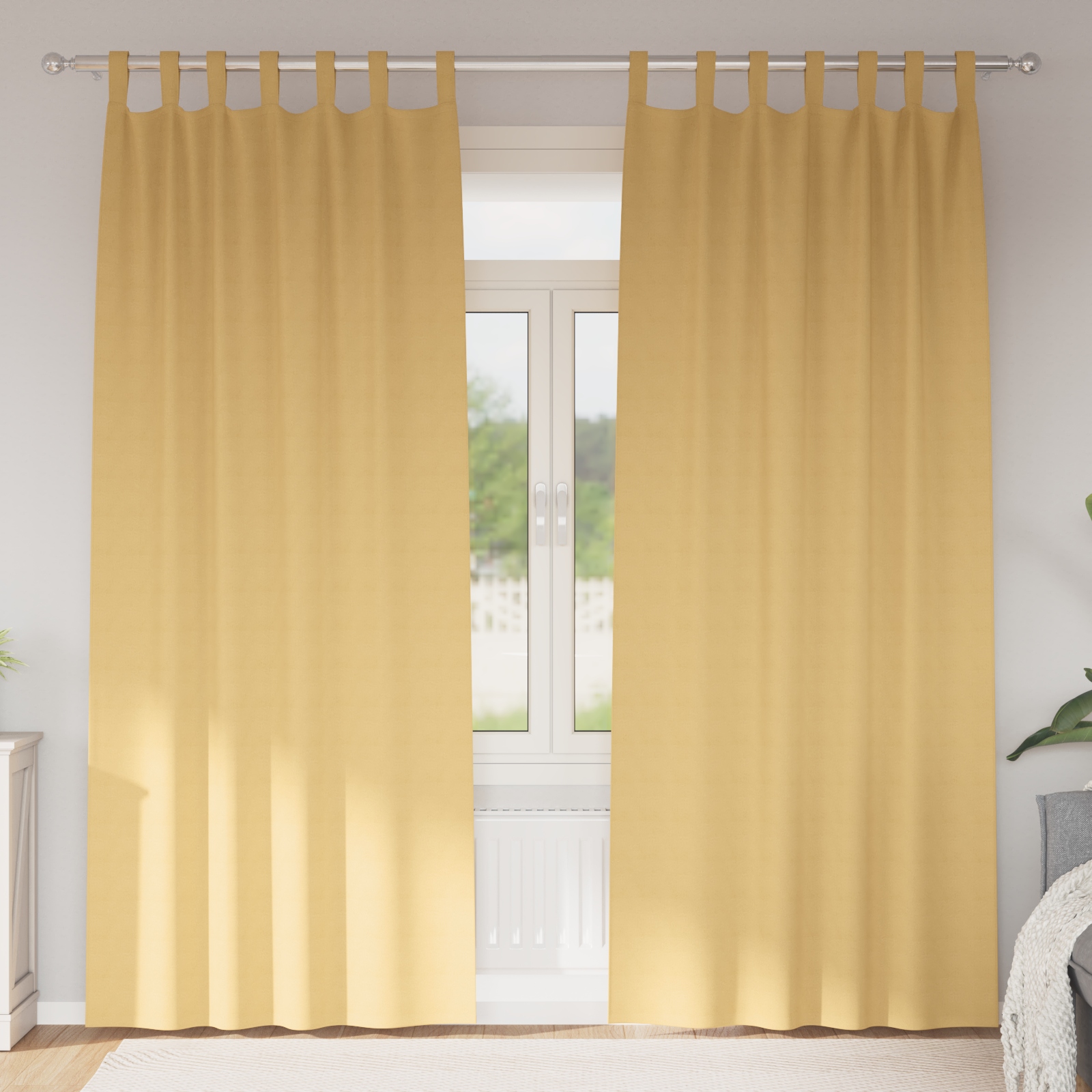 Verdunkelungsvorhänge 2 pcs Beige 225 x 140 cm Polyester