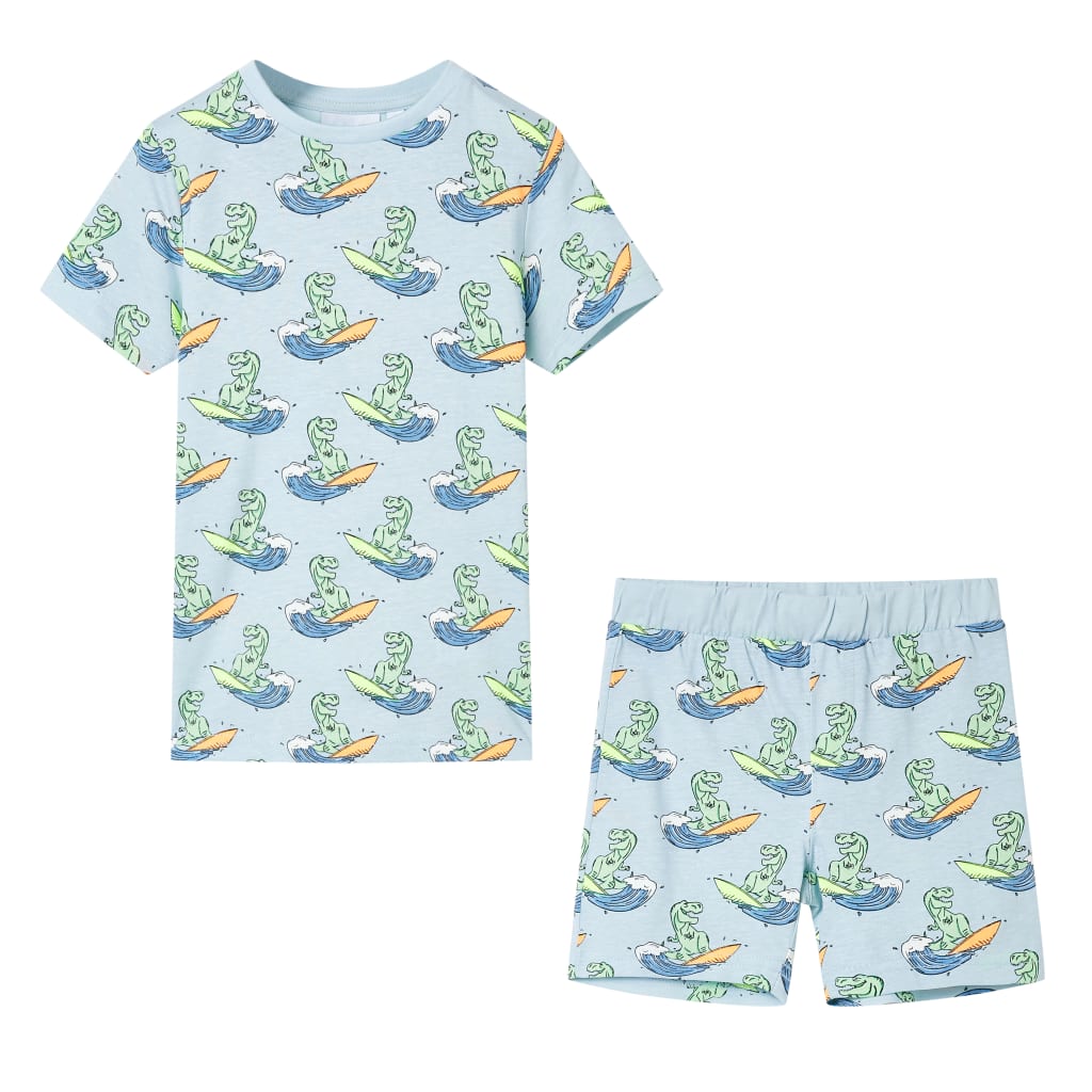 Kinderpyjama mit Kurzen Ärmeln Hellblau 128 Kinderpyjama mit Kurzen Ärmeln Hellblau 128