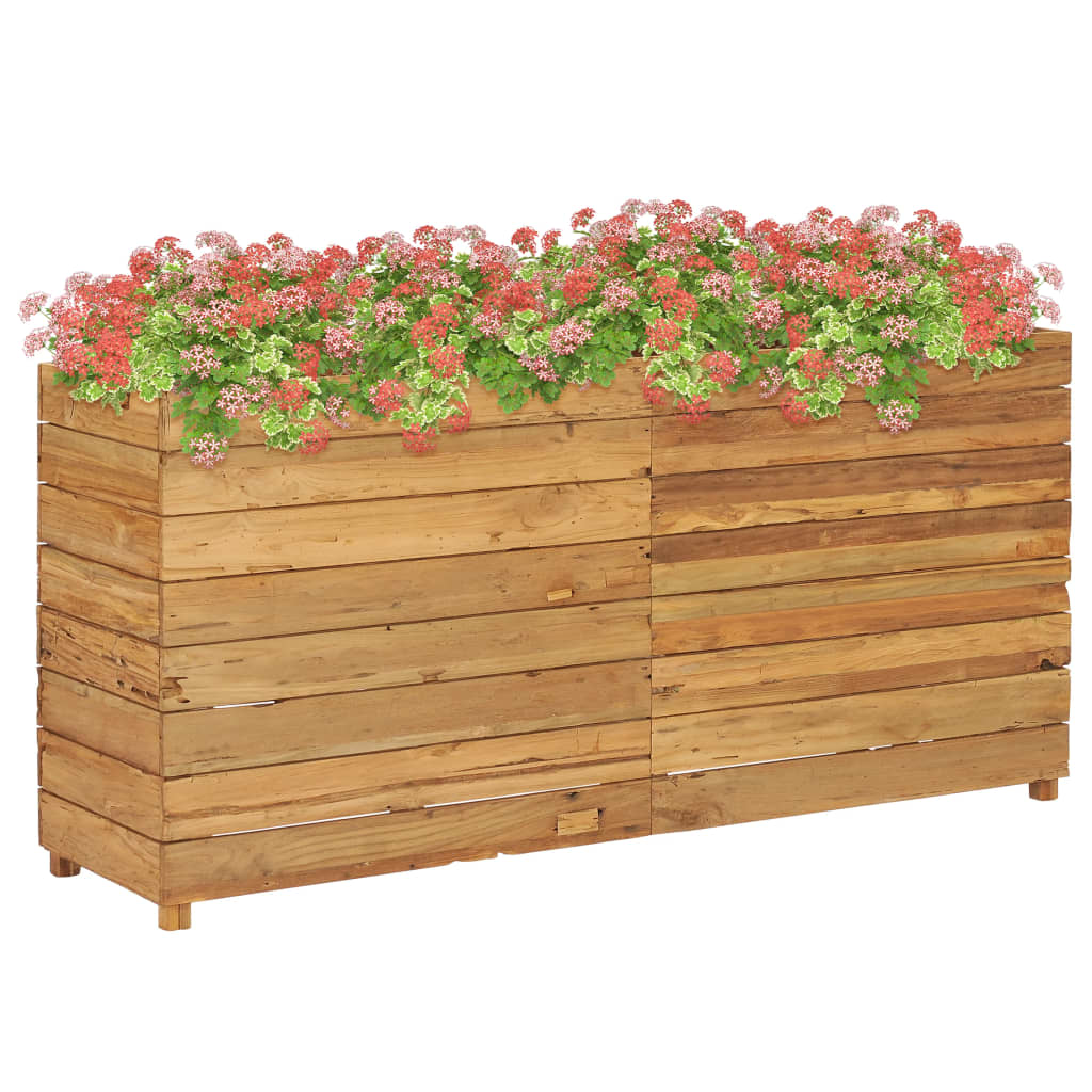 Hochbeet 150x40x72 cm Teak Altholz und Stahl