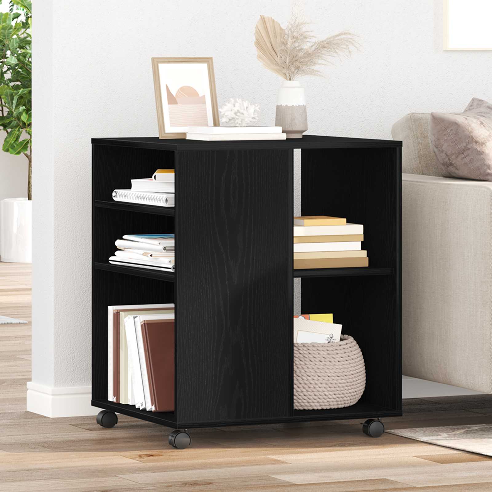 Beistellschrank Schwarz Eiche 60x53x72,5 cm Holzwerkstoff Beistellschrank Schwarz Eiche 60x53x72,5 cm Holzwerkstoff