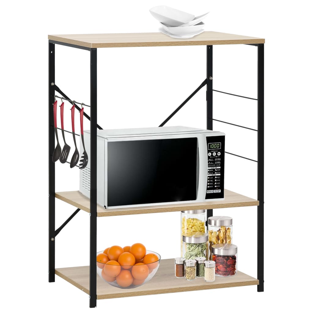 Mikrowellenregal Schwarz Eiche 60×39,6×79,5 cm Holzwerkstoff Mikrowellenregal Schwarz Eiche 60×39,6×79,5 cm Holzwerkstoff