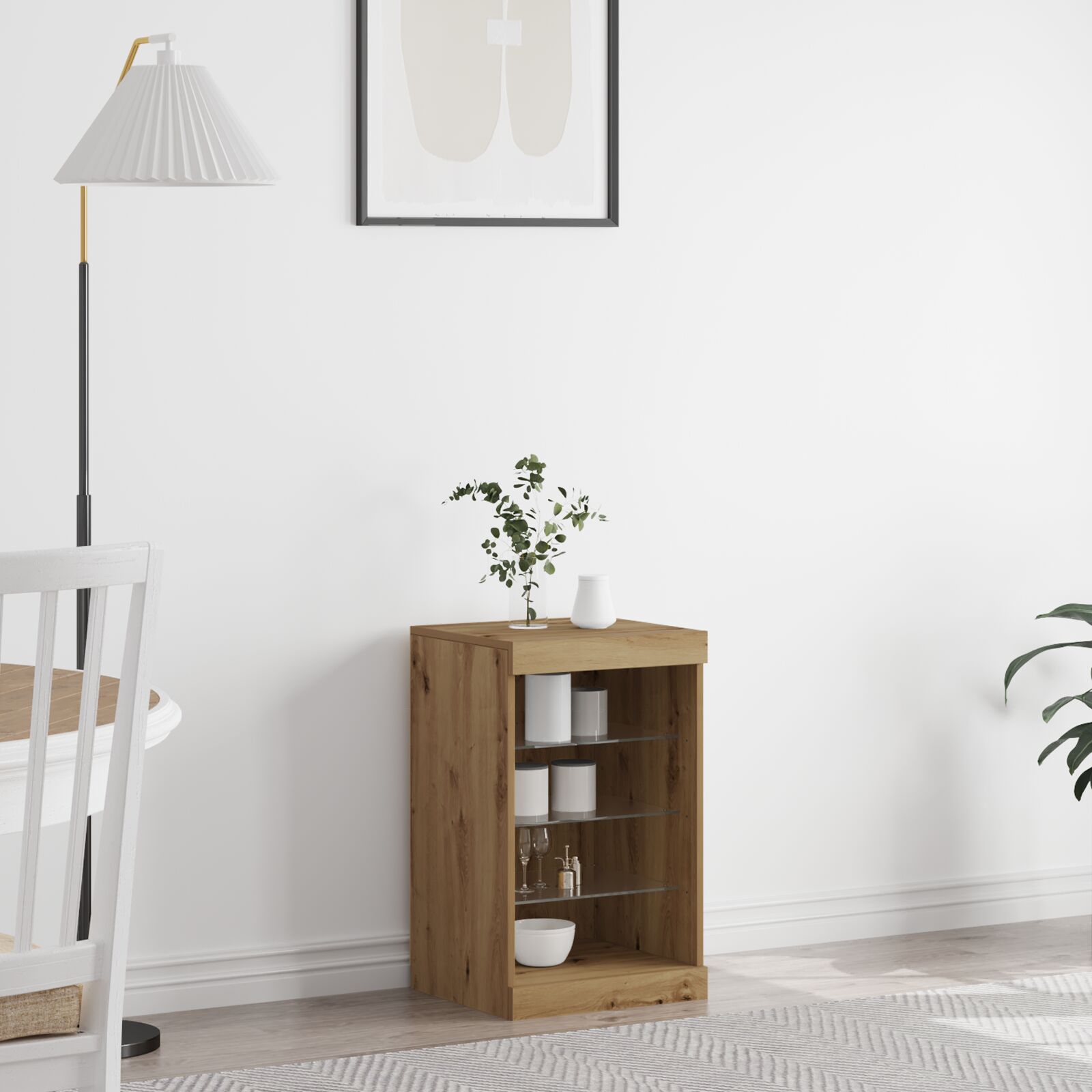 Sideboard mit LED-Leuchten Artisan Eiche 41x37x67 cm