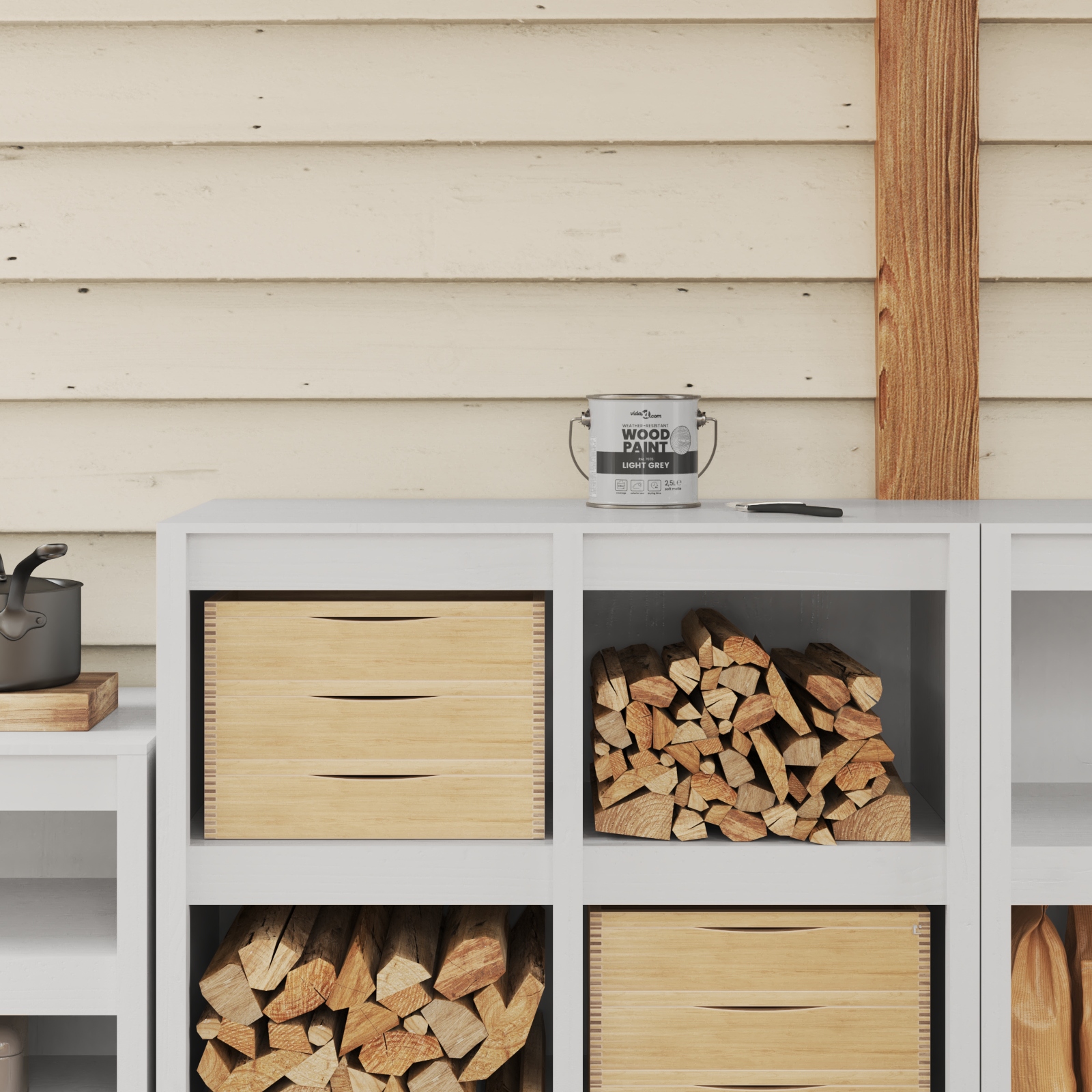 Holzfarbe Hellgrau 2,5 L Holzfarbe Hellgrau 2,5 L