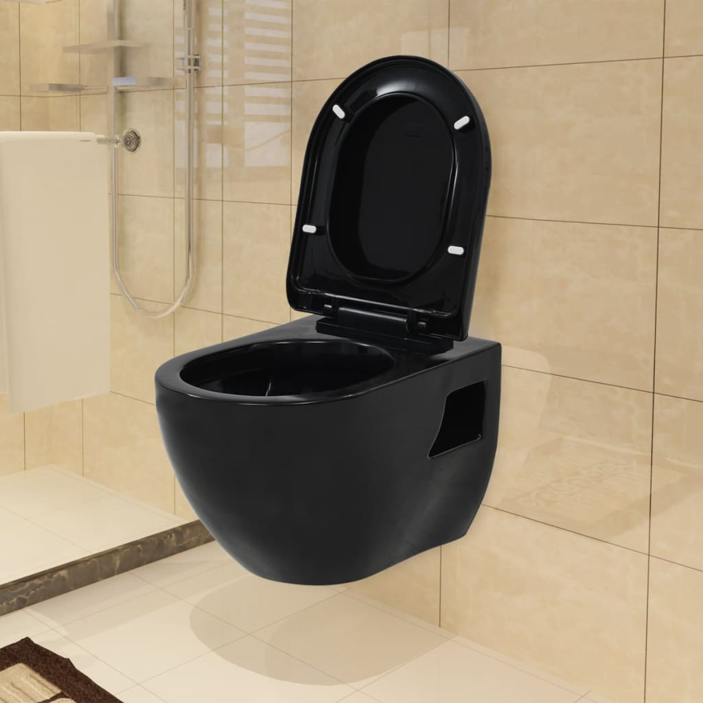 Wand-WC Keramik Schwarz Wand-WC Keramik Schwarz