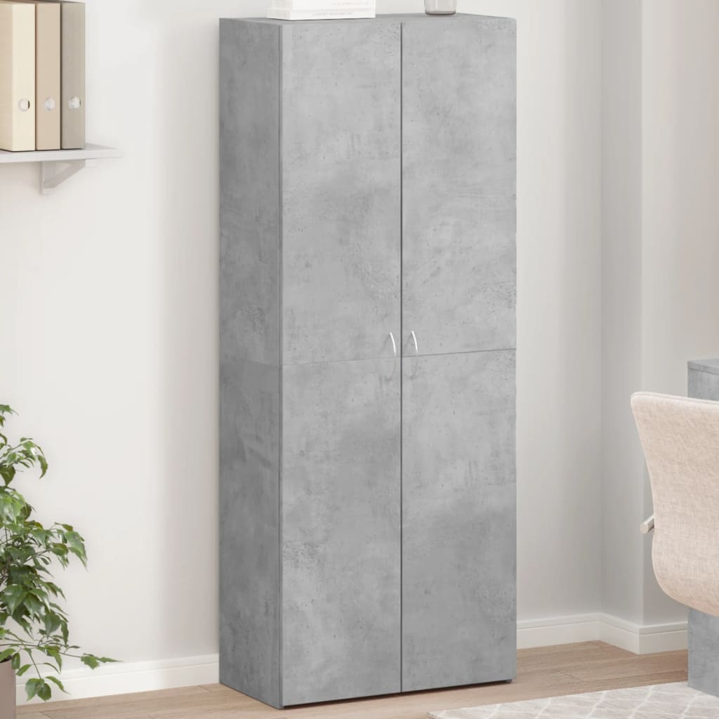Aktenschrank Betongrau 60x32x153 cm Holzwerkstoff Aktenschrank Betongrau 60x32x153 cm Holzwerkstoff