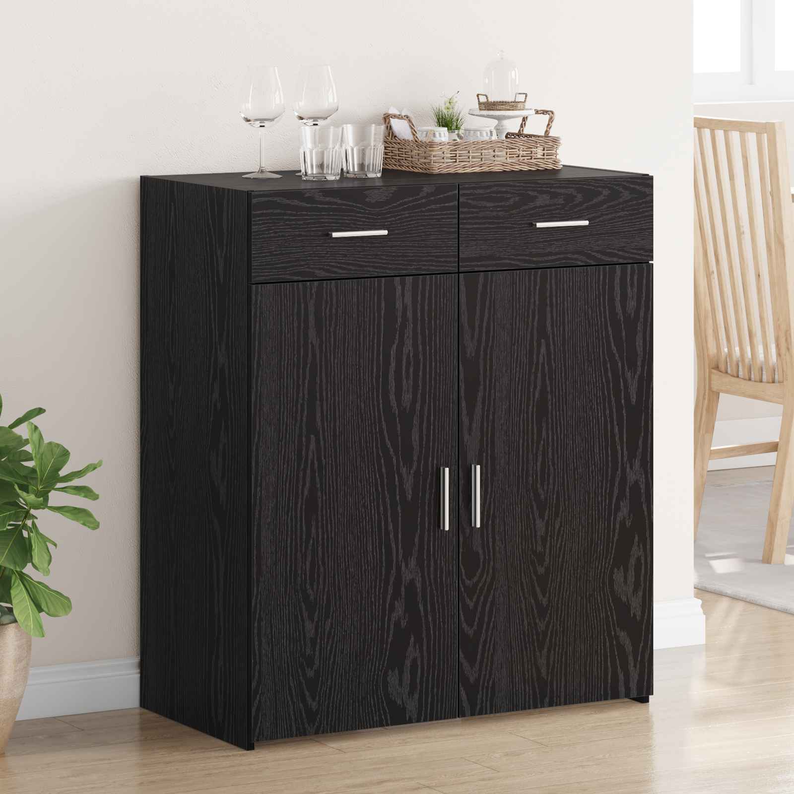 Aufbewahrungsschrank Schwarze Eiche 80x42,5x93,5 cm Holzwerkstoff