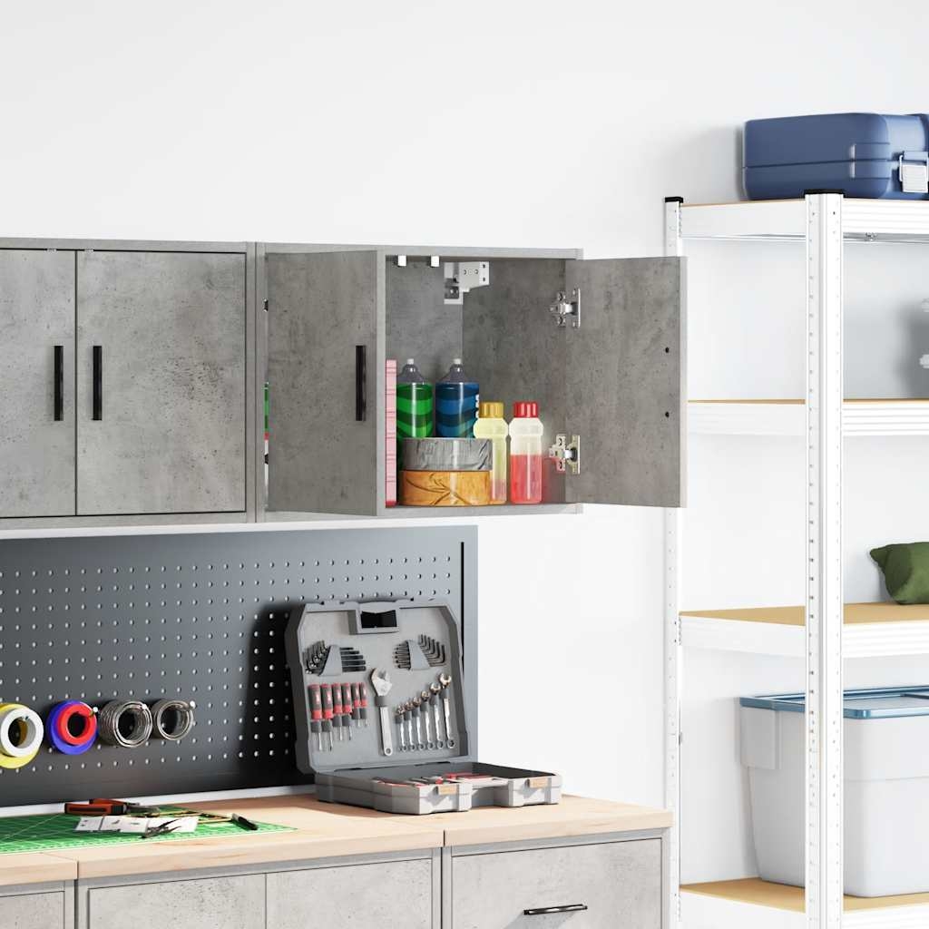Garagen-Wandschrank Betongrau Holzwerkstoff Garagen-Wandschrank Betongrau Holzwerkstoff