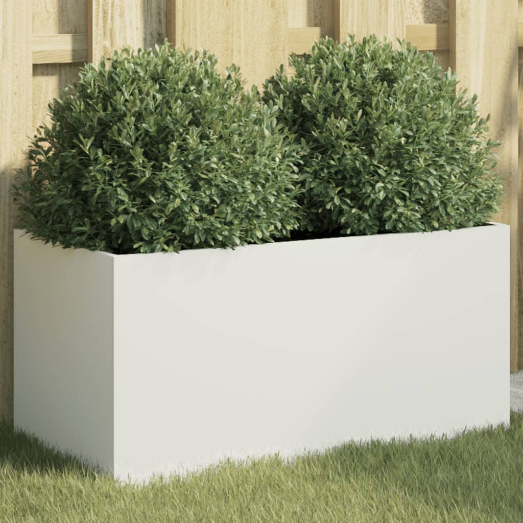 Pflanzkübel Weiß 62x30x29 cm Stahl Pflanzkübel Weiß 62x30x29 cm Stahl
