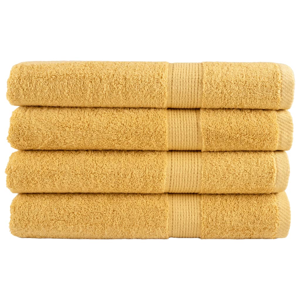 Premium-Handtücher 4 Stk. Golden 100x200 cm 600 g/m² Baumwolle Premium-Handtücher 4 Stk. Golden 100x200 cm 600 g/m² Baumwolle