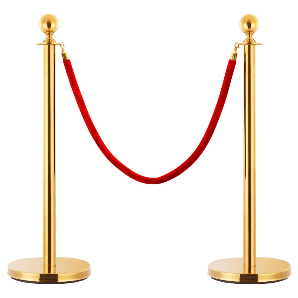 Kordel für Personenleitsystem Rot und Golden Samt Kordel für Personenleitsystem Rot und Golden Samt