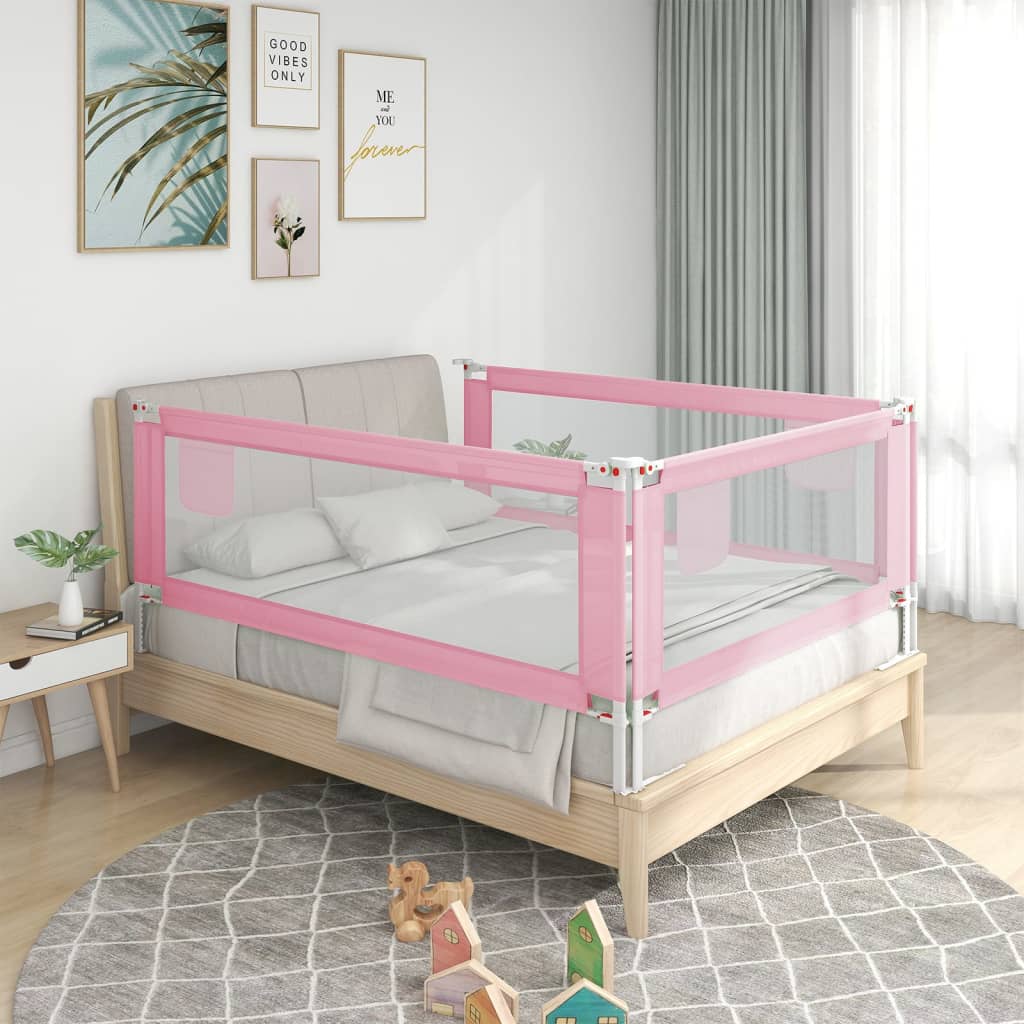 Kleinkind-Bettschutzgitter Rosa 200x25 cm Stoff Kleinkind-Bettschutzgitter Rosa 200x25 cm Stoff