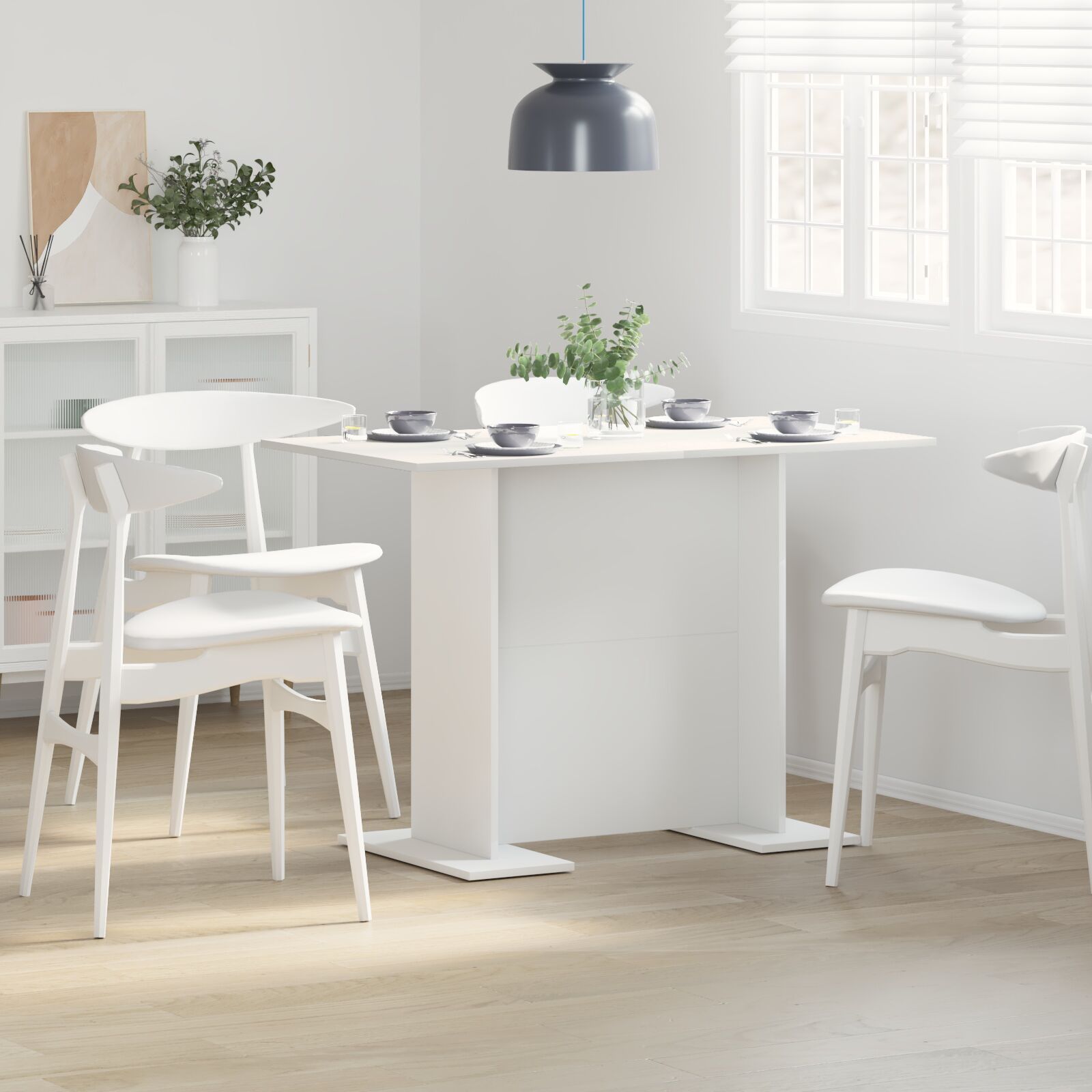 vidaXL Esstisch Weiß 110x60x75 cm Holzwerkstoff vidaXL Esstisch Weiß 110x60x75 cm Holzwerkstoff