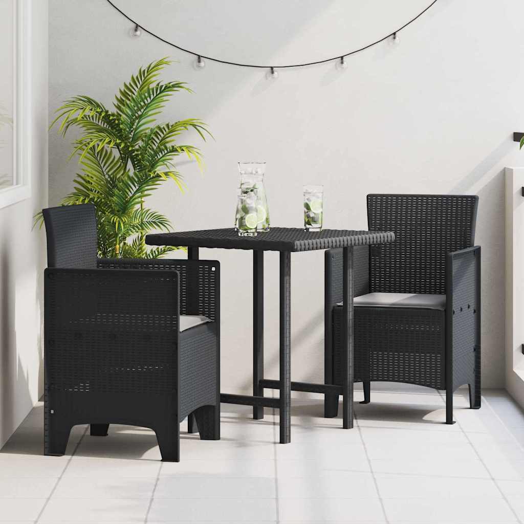 Gartenstuhl 2 pcs Anthrazit 53 x 49 x 85 cm PP Gartenstuhl 2 pcs Anthrazit 53 x 49 x 85 cm PP