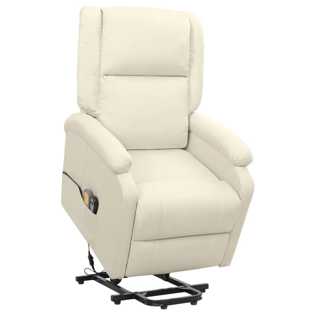 Massagesessel mit Aufstehhilfe Creme Stoff Massagesessel mit Aufstehhilfe Creme Stoff