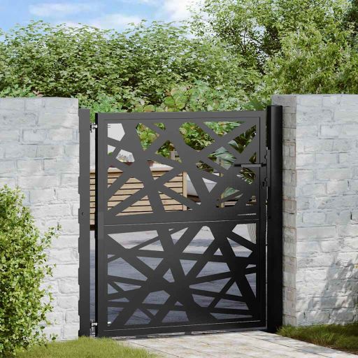 Gartentor Schwarz 105x106 cm Stahl Lichtdesign Gartentor Schwarz 105x106 cm Stahl Lichtdesign