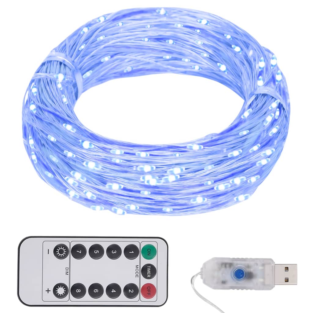LED-Lichterdraht 40 m 400 LED Blau 8 Funktionen LED-Lichterdraht 40 m 400 LED Blau 8 Funktionen