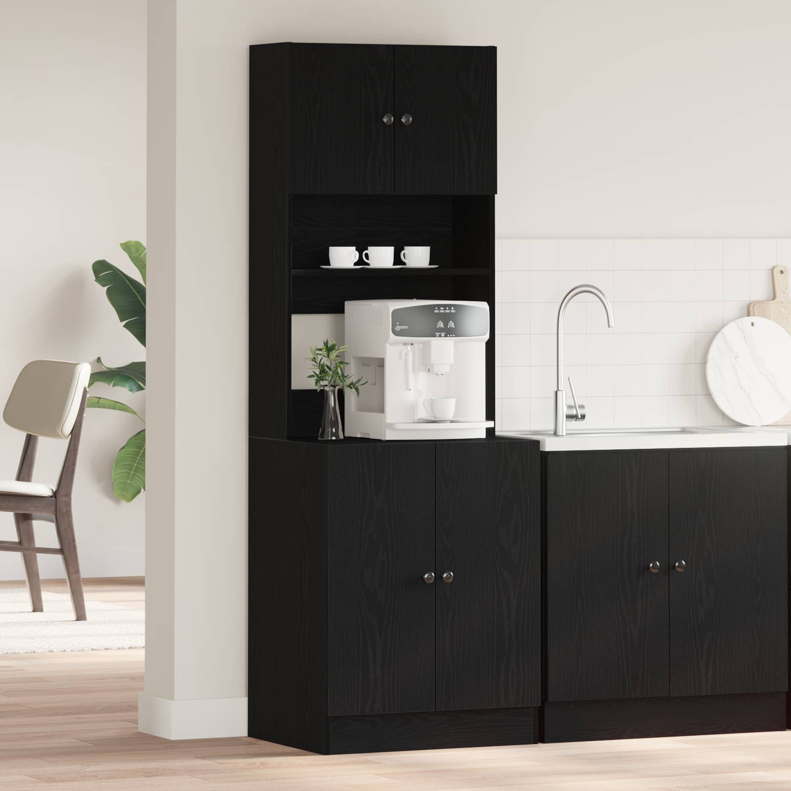 Küchenschrank Schwarze Eiche 60x50x180 cm Holzwerkstoff Küchenschrank Schwarze Eiche 60x50x180 cm Holzwerkstoff