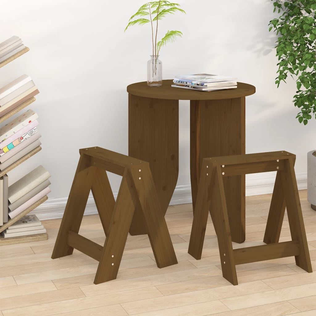 Hocker 2 Stk. Honigbraun 40x40x45 cm Massivholz Kiefer Hocker 2 Stk. Honigbraun 40x40x45 cm Massivholz Kiefer