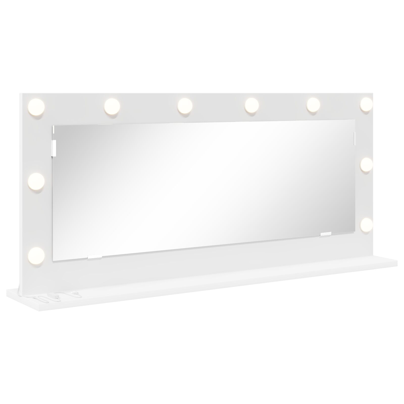 Schminkspiegel mit LED-Lichtern Weiß 100x45x18 cm Schminkspiegel mit LED-Lichtern Weiß 100x45x18 cm