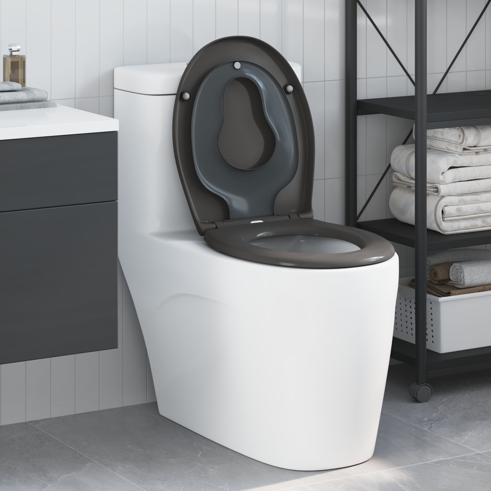 Familien-Toilettensitz mit Kindersitz Schnellentriegelung Duroplast Familien-Toilettensitz mit Kindersitz Schnellentriegelung Duroplast