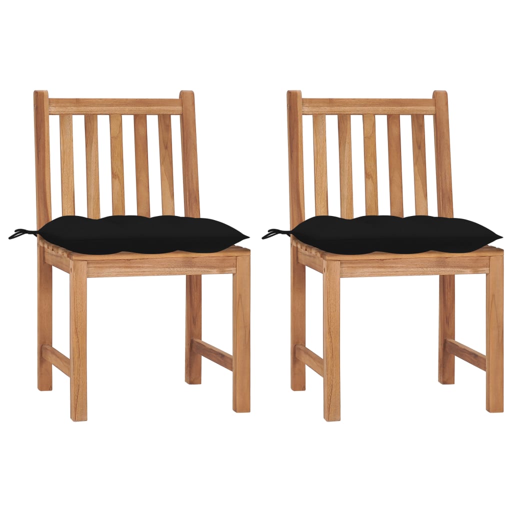 Gartenstühle 2 Stk. mit Kissen Massivholz Teak Gartenstühle 2 Stk. mit Kissen Massivholz Teak