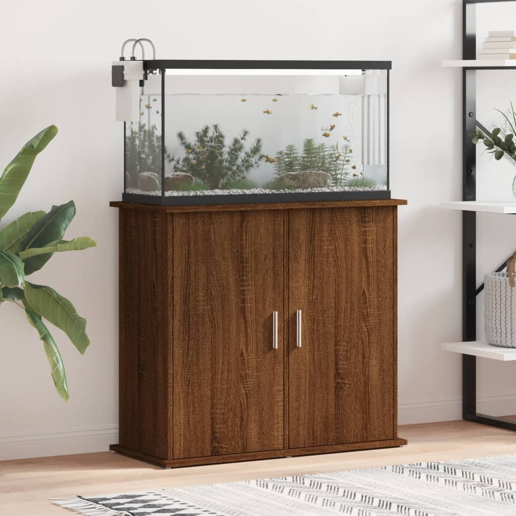 Aquariumständer Braun Eichen-Optik 81x36x73 cm Holzwerkstoff Aquariumständer Braun Eichen-Optik 81x36x73 cm Holzwerkstoff