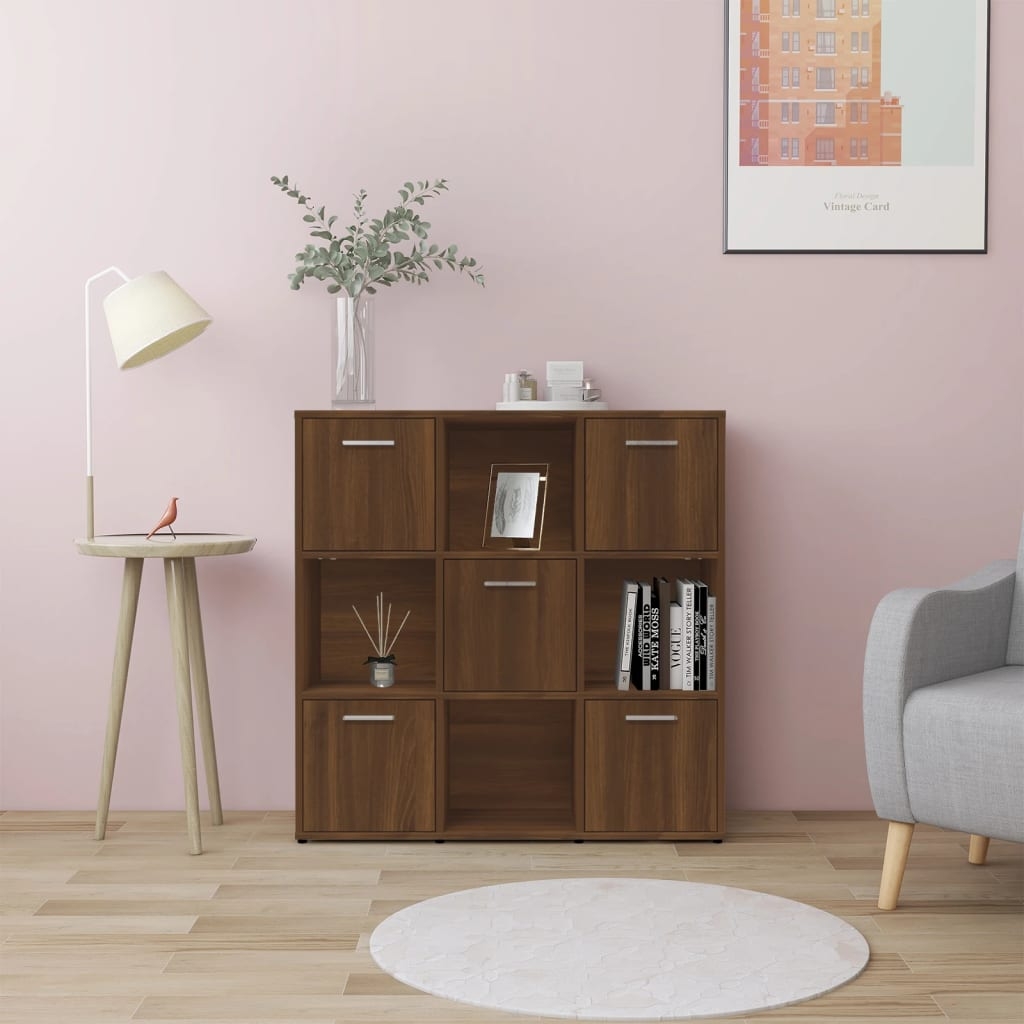 Bücherregal Braun Eichen-Optik 90x30x90 cm Holzwerkstoff Bücherregal Braun Eichen-Optik 90x30x90 cm Holzwerkstoff