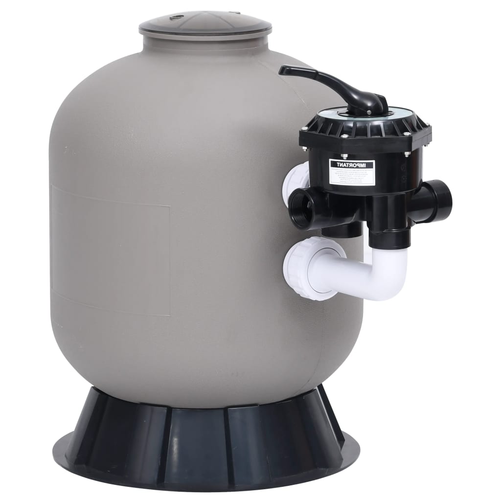 Pool-Sandfilter mit seitlich montiertem 6-Wege-Ventil Grau Pool-Sandfilter mit seitlich montiertem 6-Wege-Ventil Grau