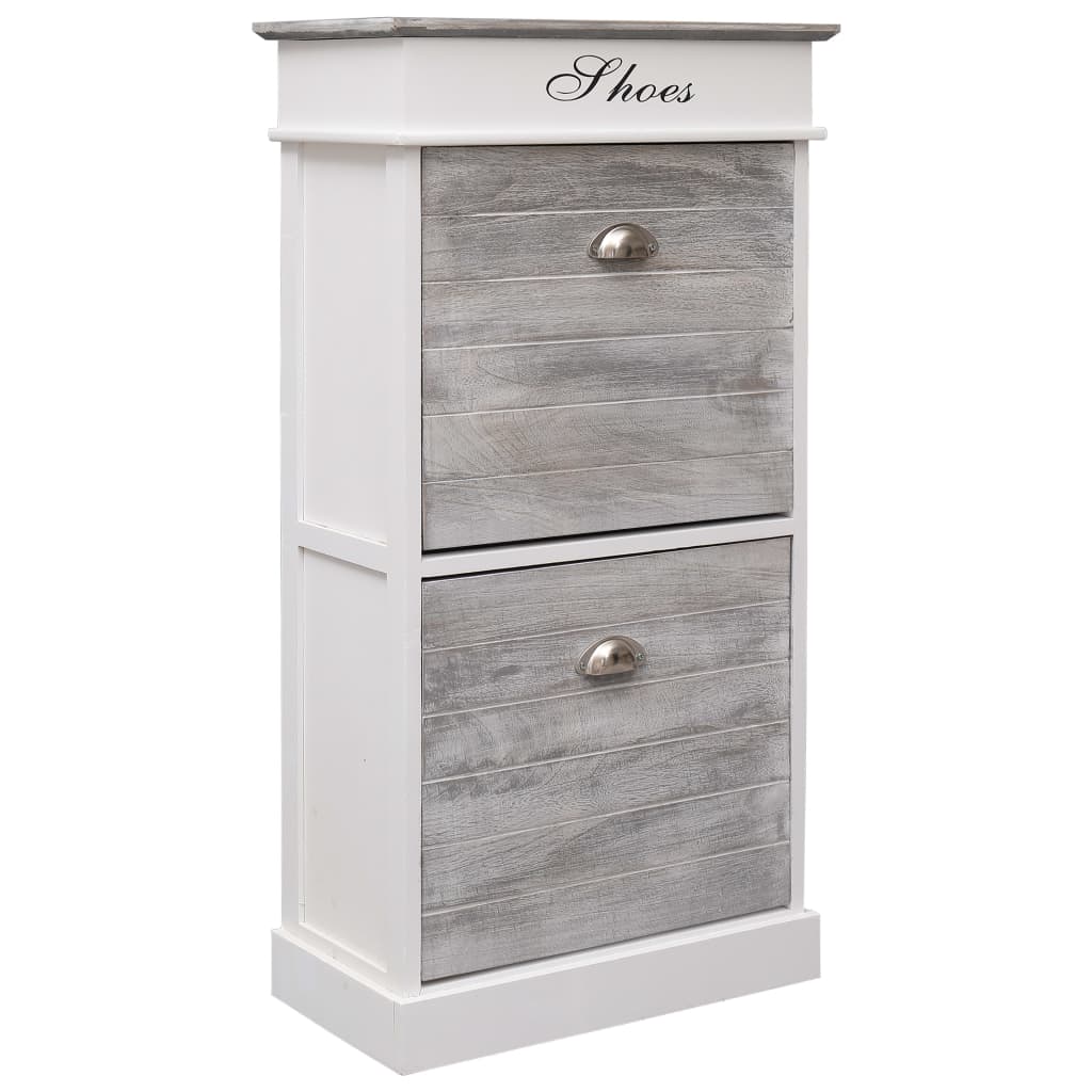 Schuhschrank Grau 50 x 28 x 98 cm Paulownia Holz Schuhschrank Grau 50 x 28 x 98 cm Paulownia Holz