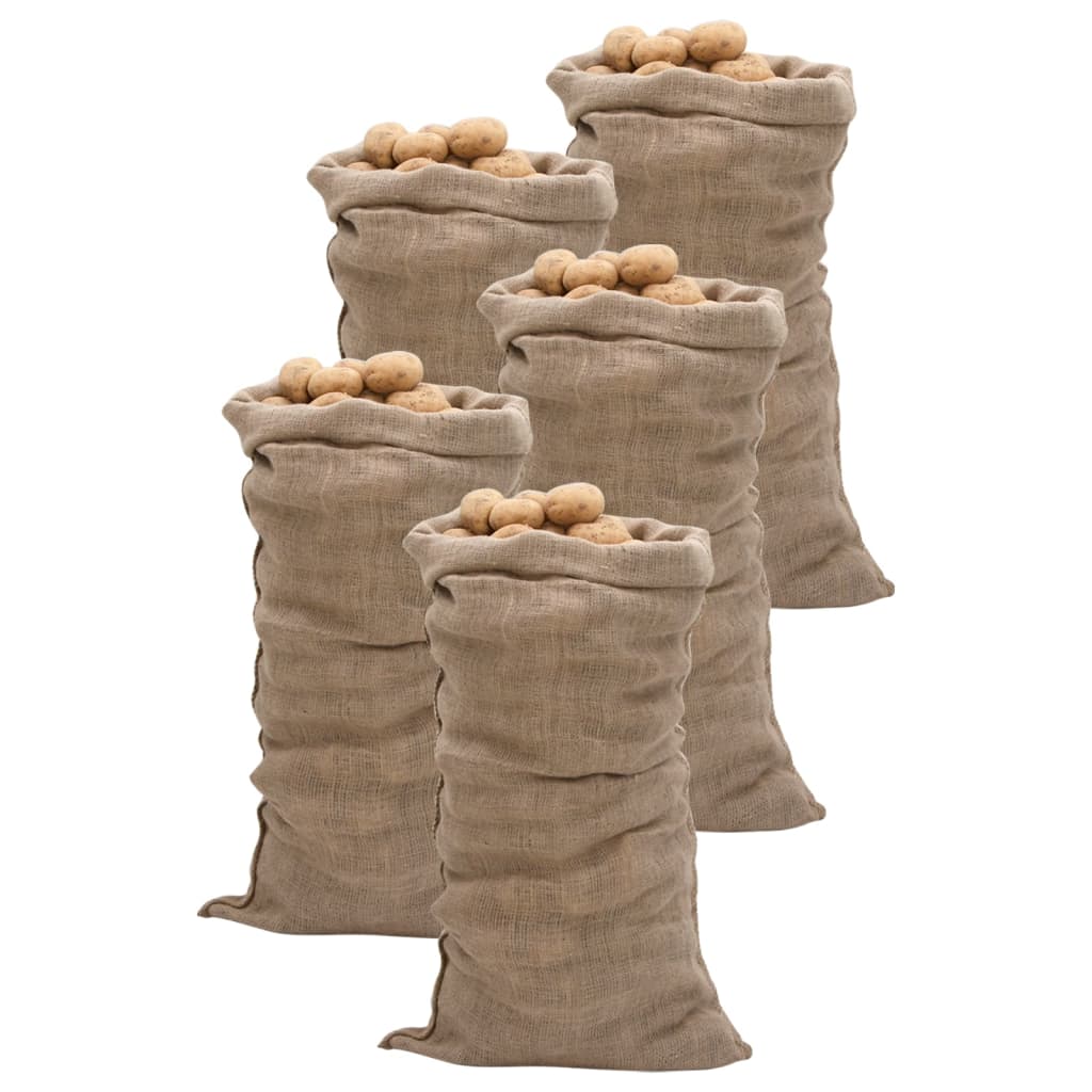 Jutesäcke 5 Stk. 65x135 cm 100% Jute 220 g/m² Jutesäcke 5 Stk. 65x135 cm 100% Jute 220 g/m²