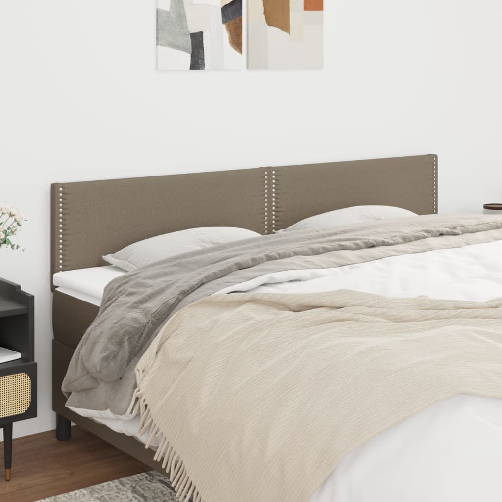 Kopfteile 2 Stk. Taupe 100x5x78/88 cm Stoff Kopfteile 2 Stk. Taupe 100x5x78/88 cm Stoff