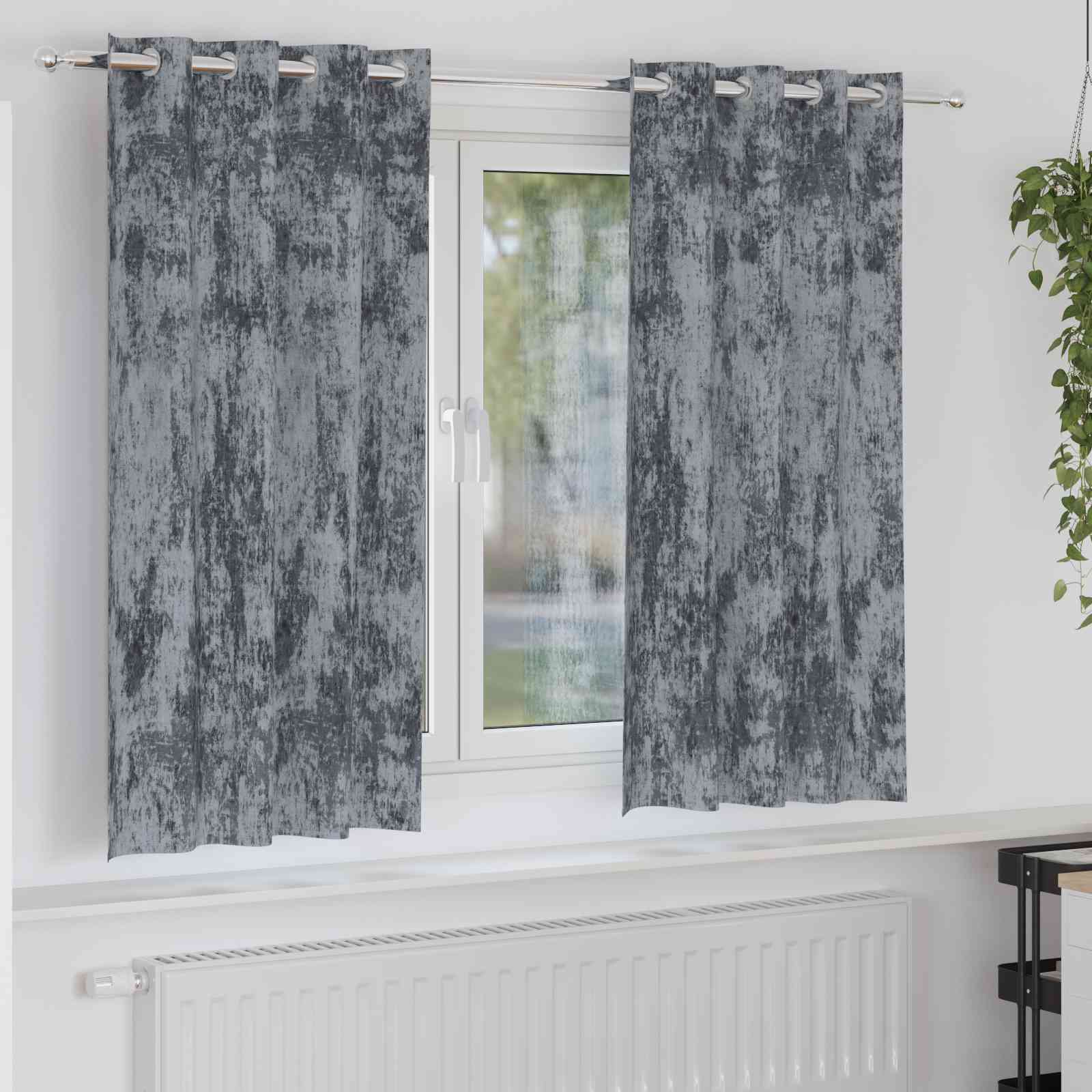 Ösenvorhänge Silbergrau Polyester 140 x 175 cm Ösenvorhänge Silbergrau Polyester 140 x 175 cm