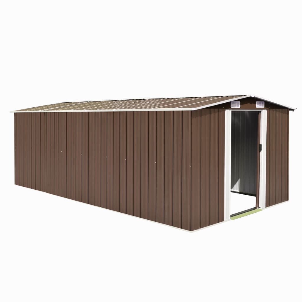 Gerätehaus 257x489x181 cm Metall Braun Gerätehaus 257x489x181 cm Metall Braun