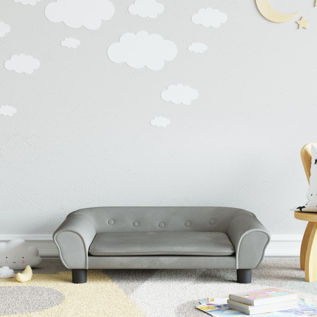Kindersofa Hellgrau 70x45x26 cm Samt Kindersofa Hellgrau 70x45x26 cm Samt
