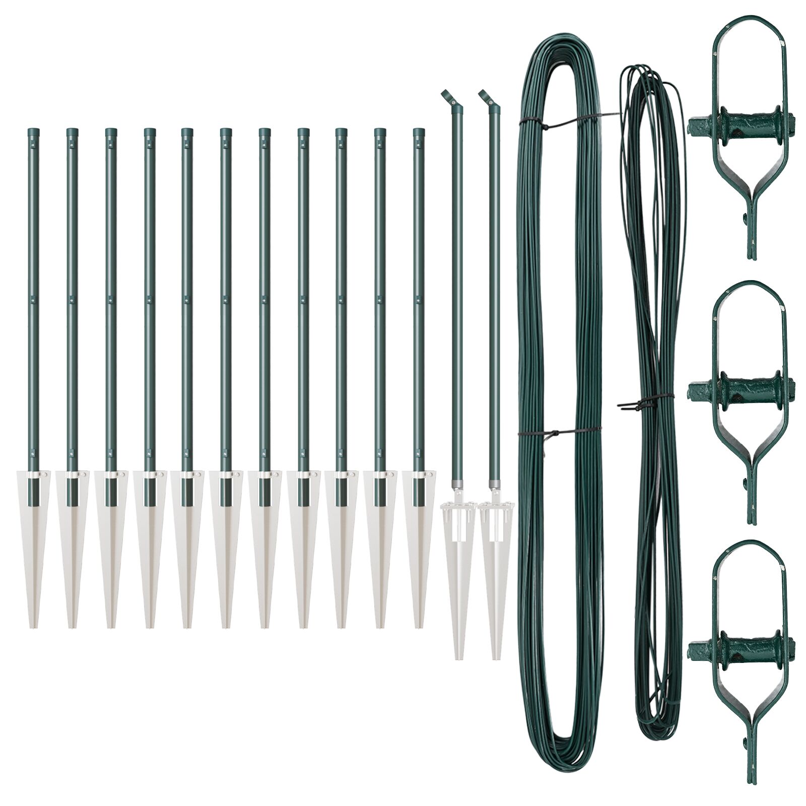 Zaunpfosten mit Spike 13 Stück Ø32 mm 80 cm verzinkter Stahl