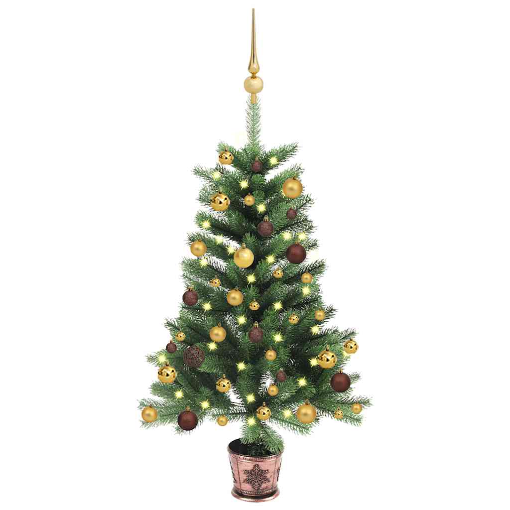 Künstlicher Weihnachtsbaum mit Beleuchtung & Kugeln 65 cm Grün Künstlicher Weihnachtsbaum mit Beleuchtung & Kugeln 65 cm Grün